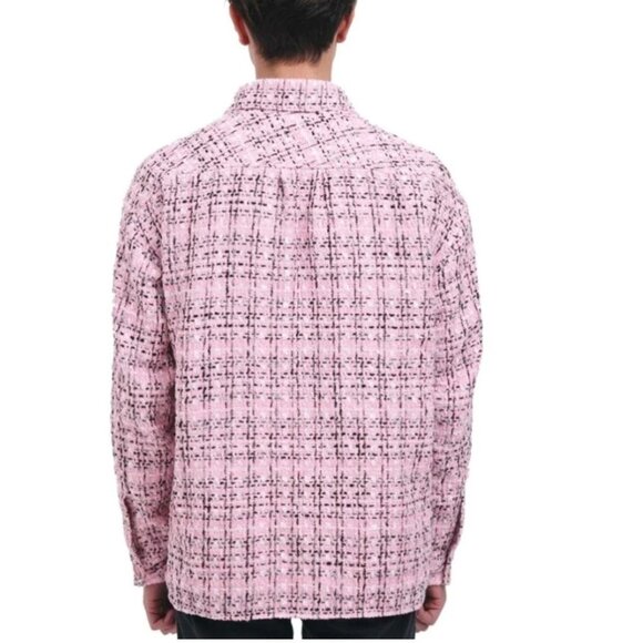Charlie Luciano Milano Tweed Shirt Jacket Pink Size Small - Picture 2 of 16